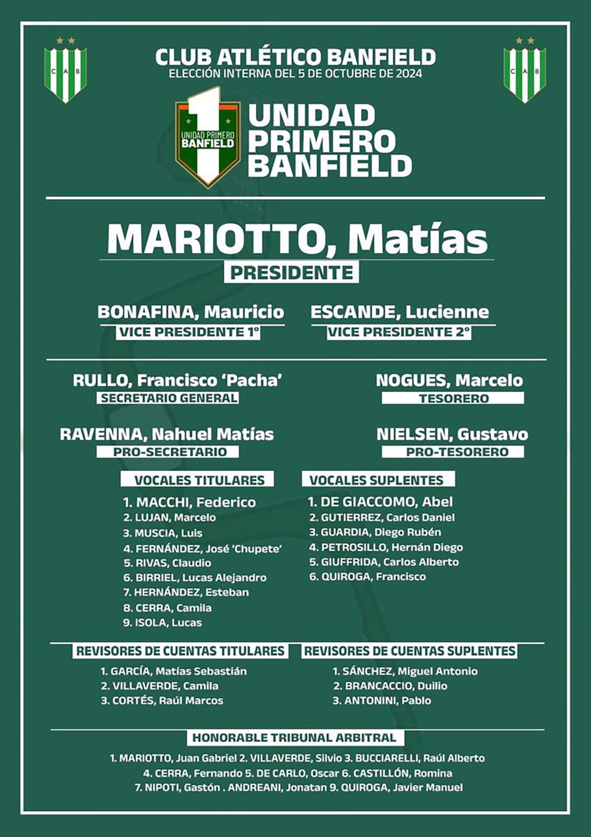 boleta la unidad primero banfield elecciones 2024