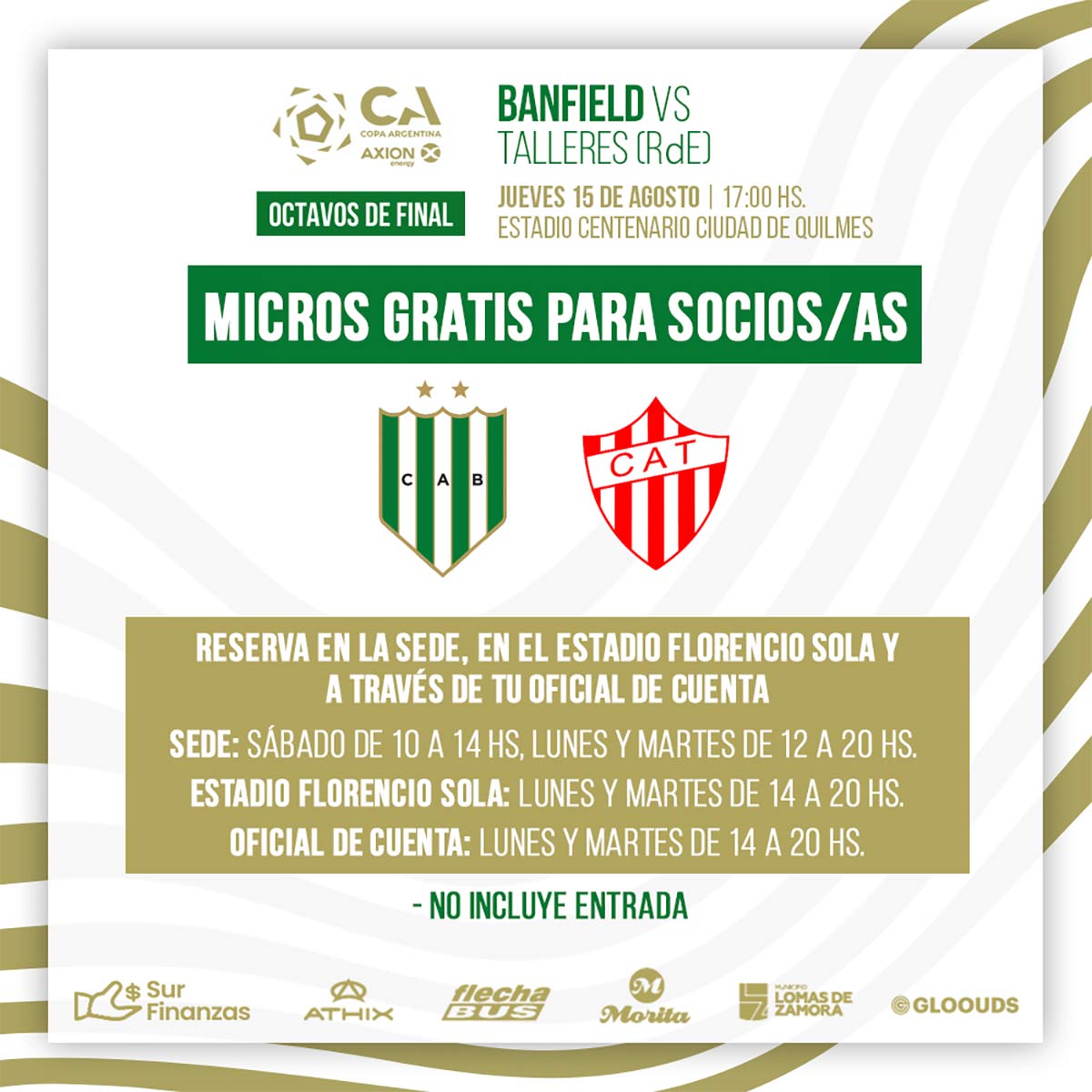 micros gratis para el partido de Copa Argentina