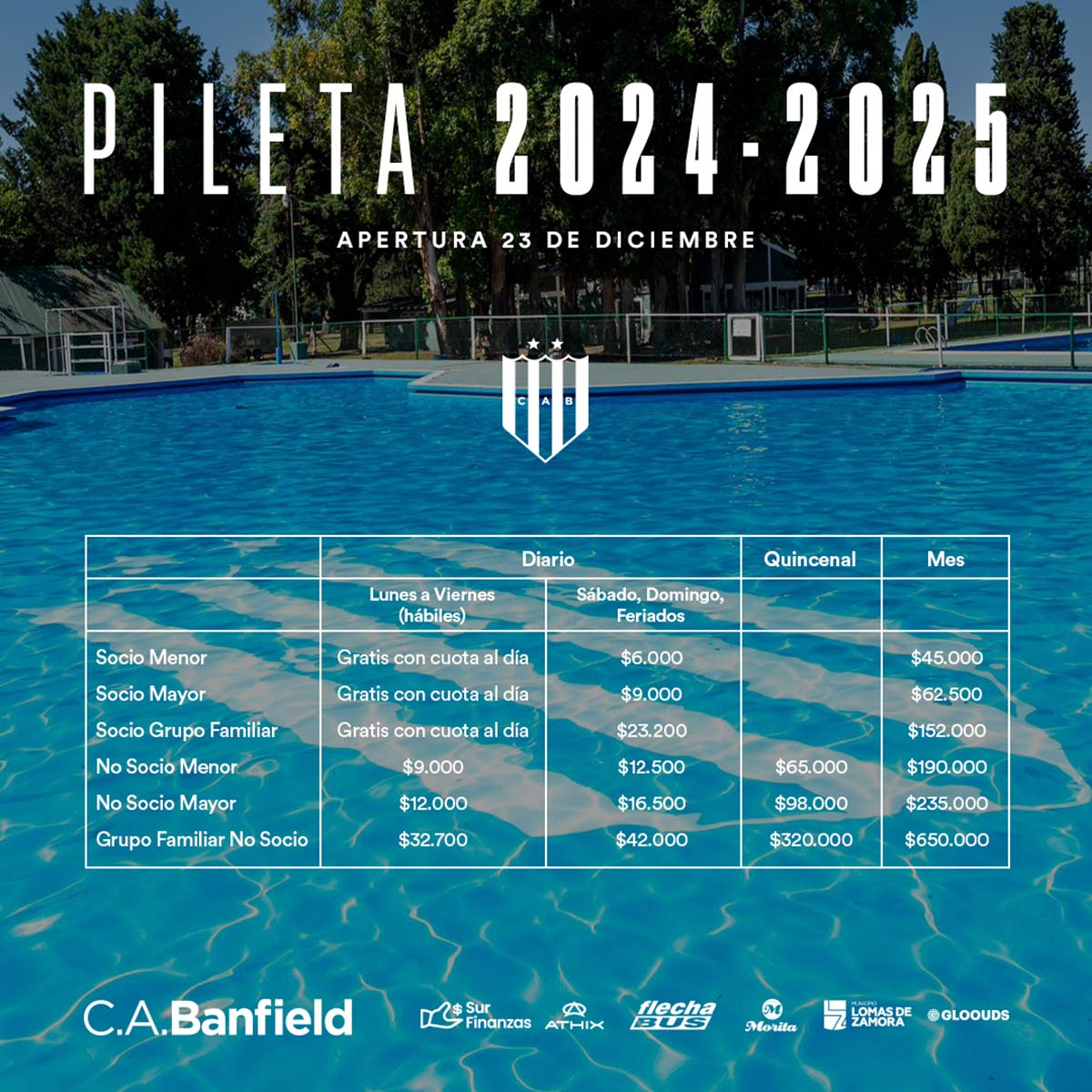 temporada de pileta 2024/25 banfield